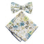 Boy's Cotton Floral Print Bow Tie and Pocket Square Set, Yellow (Color F24)