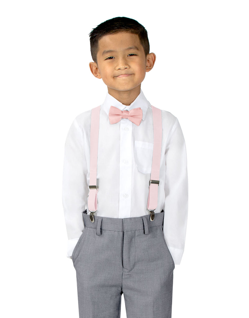 Boys' Suspenders and Solid Color Bow Tie Set