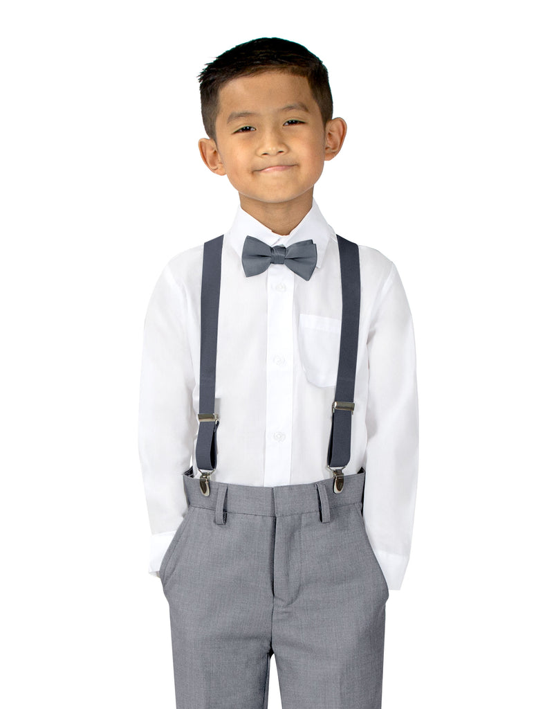 Boys' Suspenders and Solid Color Bow Tie Set