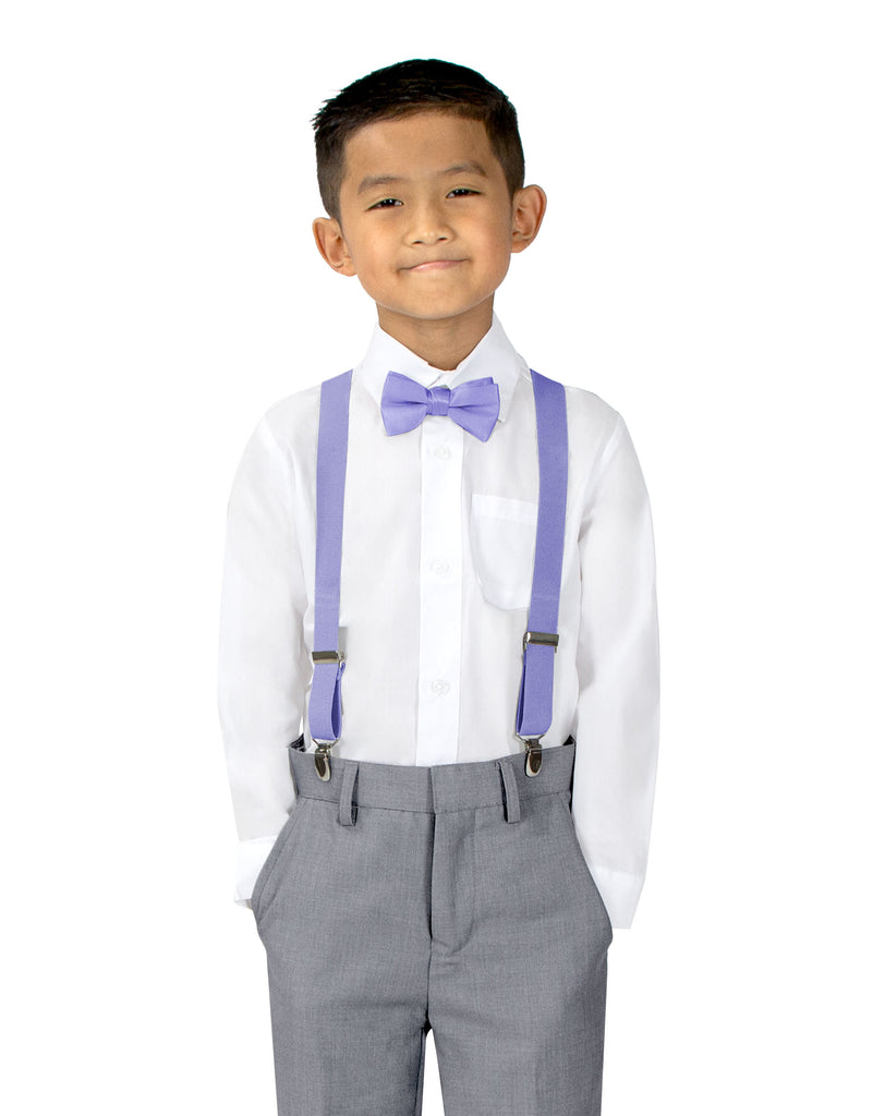Boys' Suspenders and Solid Color Bow Tie Set
