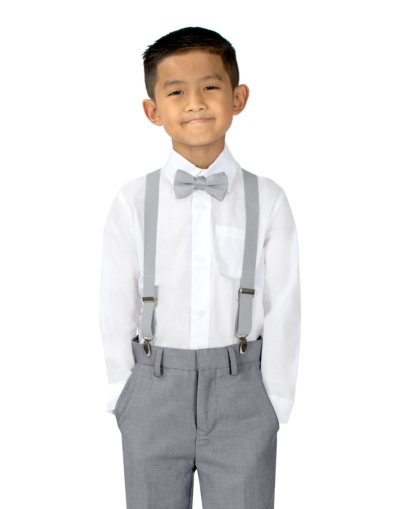 Boys' Suspenders and Solid Color Bow Tie Set