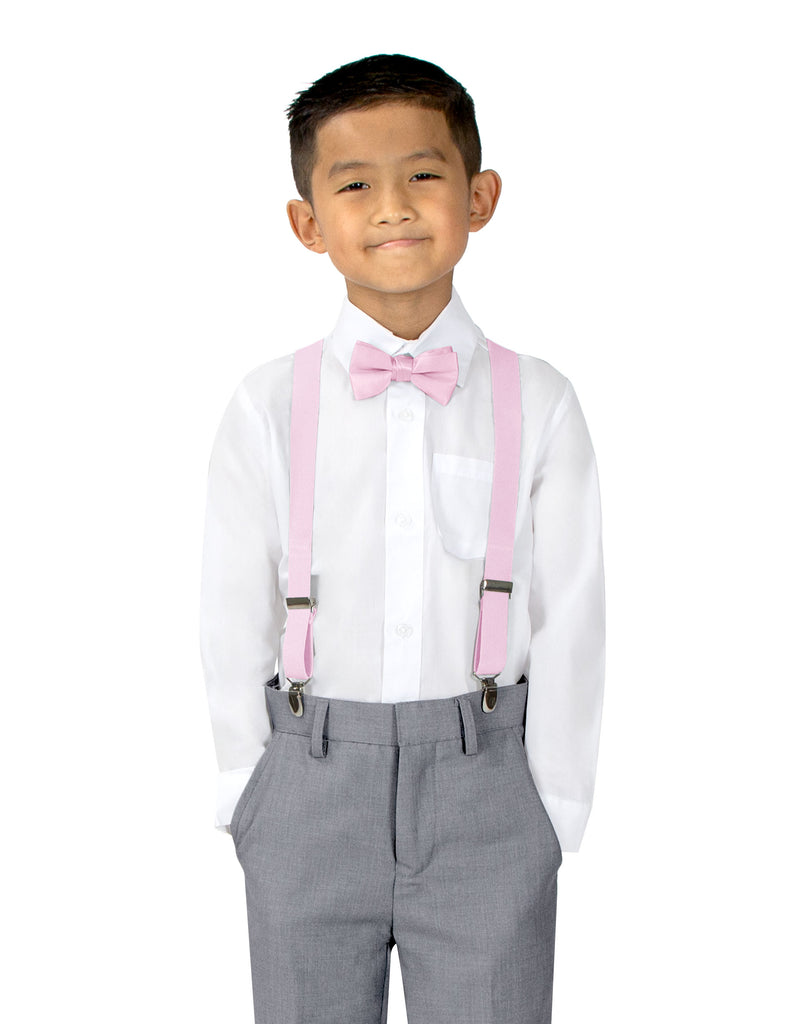 Boys' Suspenders and Solid Color Bow Tie Set