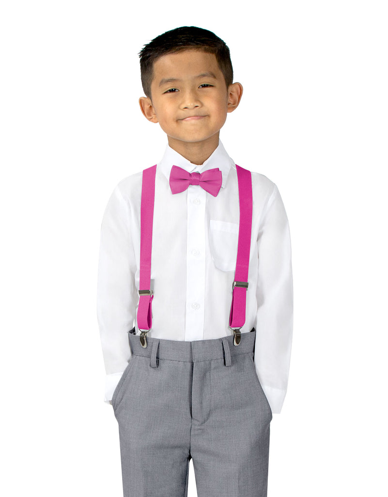 Boys' Suspenders and Solid Color Bow Tie Set