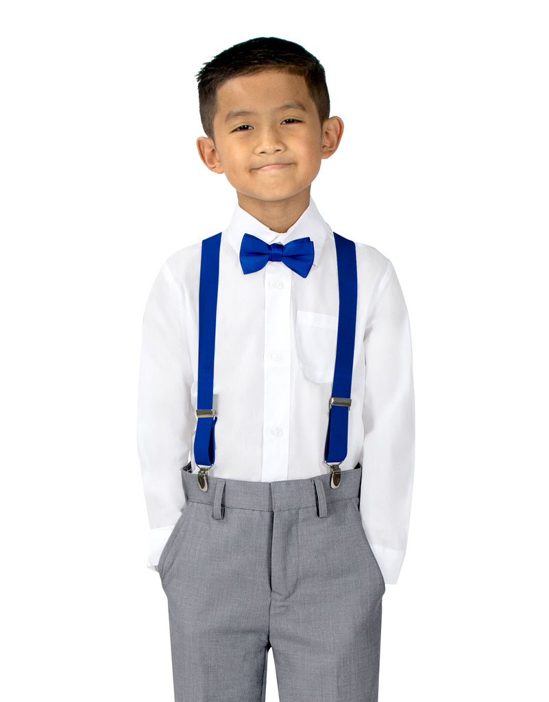 Boys' Suspenders and Solid Color Bow Tie Set
