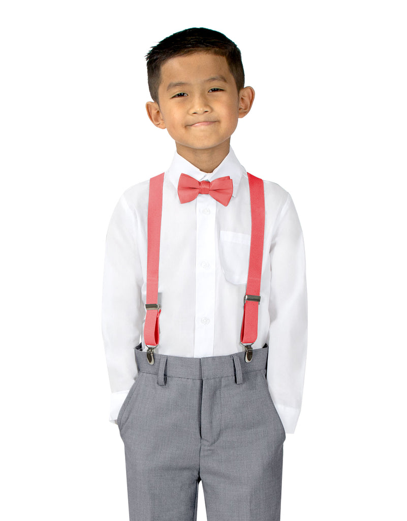 Boys' Suspenders and Solid Color Bow Tie Set