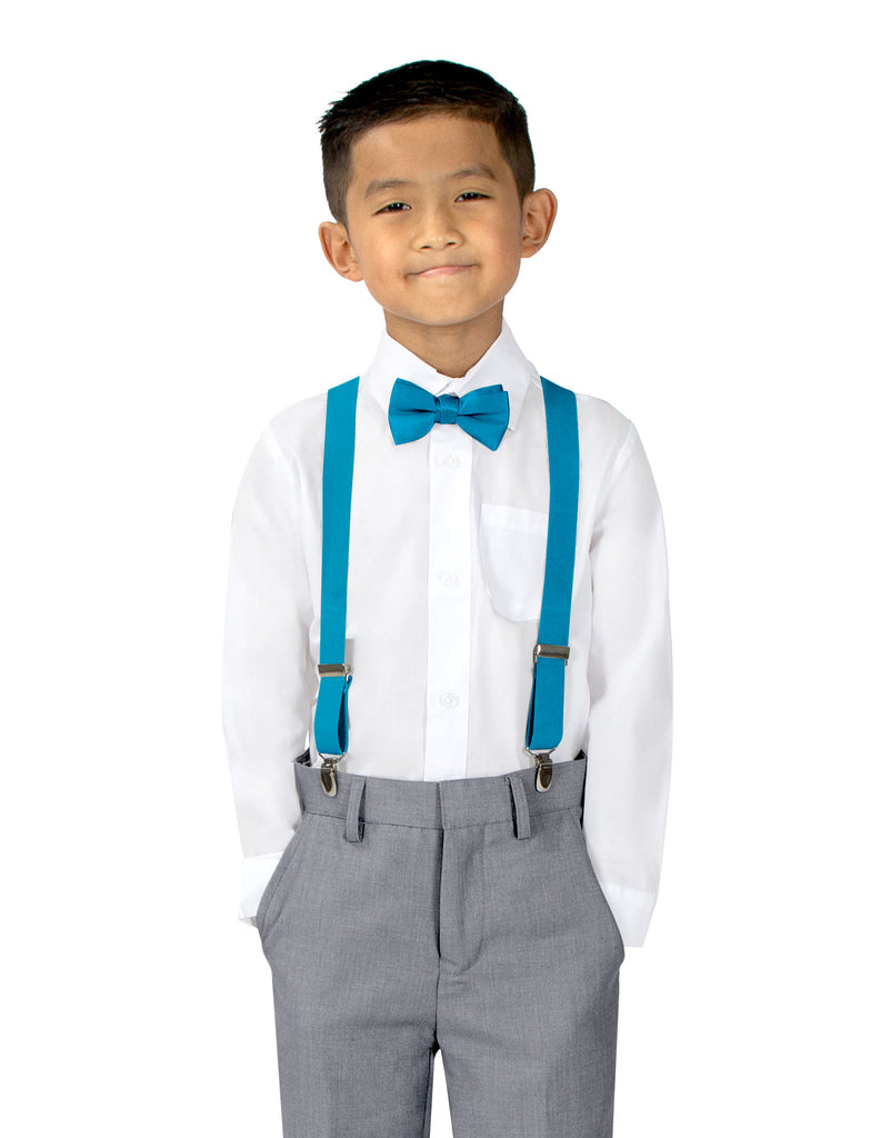 Boys' Suspenders and Solid Color Bow Tie Set