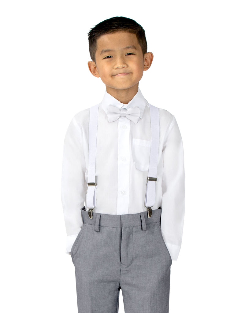 Boys' Suspenders and Solid Color Bow Tie Set