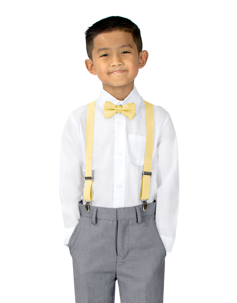 Boys' Suspenders and Solid Color Bow Tie Set