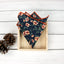 Boy's Cotton Floral Print Bow Tie and Pocket Square Set, Navy Orange (Color F35)