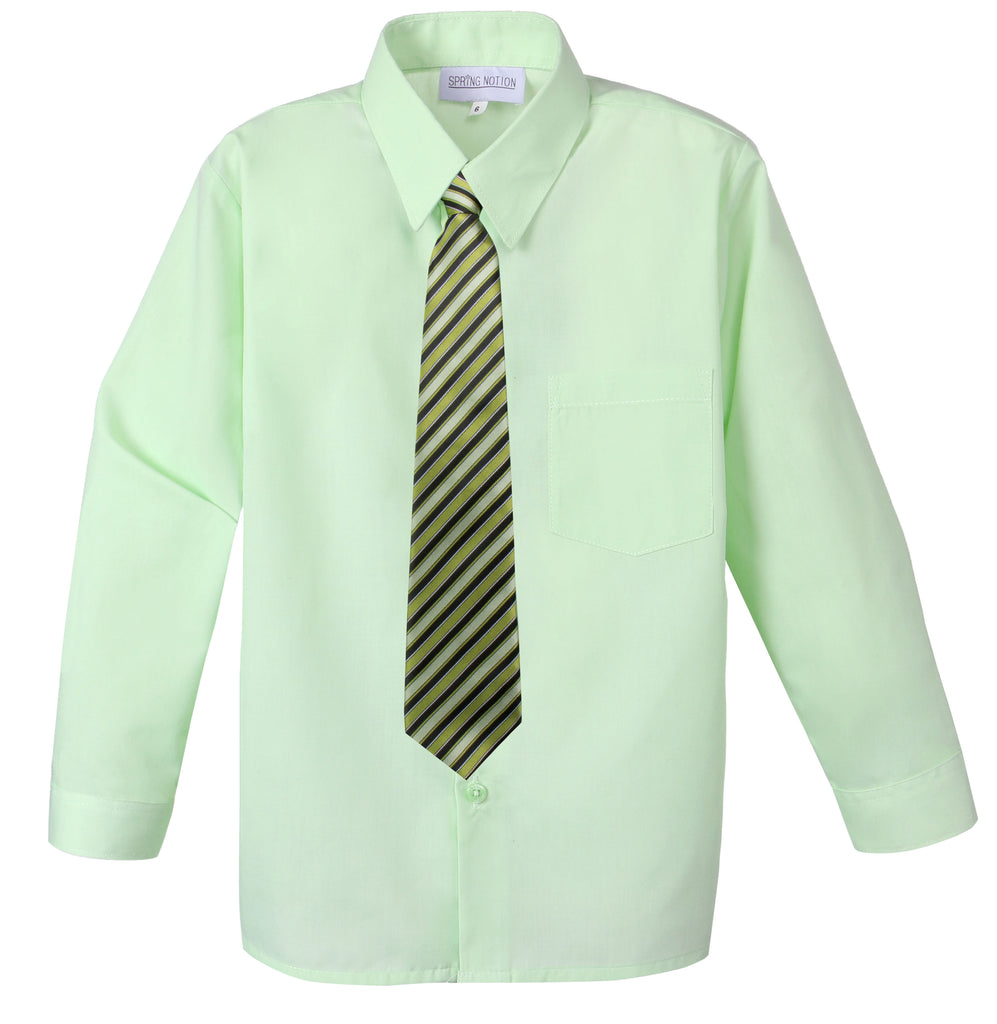Boys' Dress Shirt and Tie Set