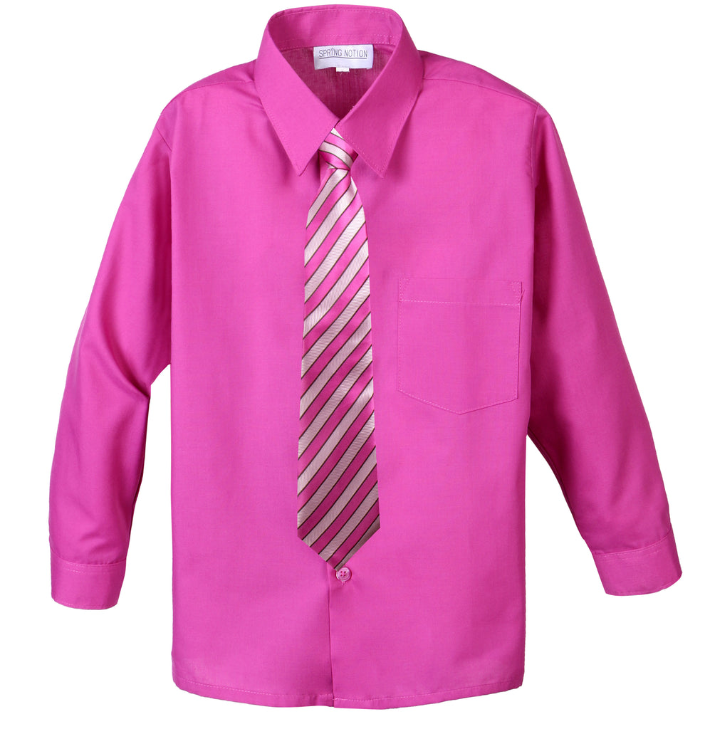Boys' Dress Shirt and Tie Set