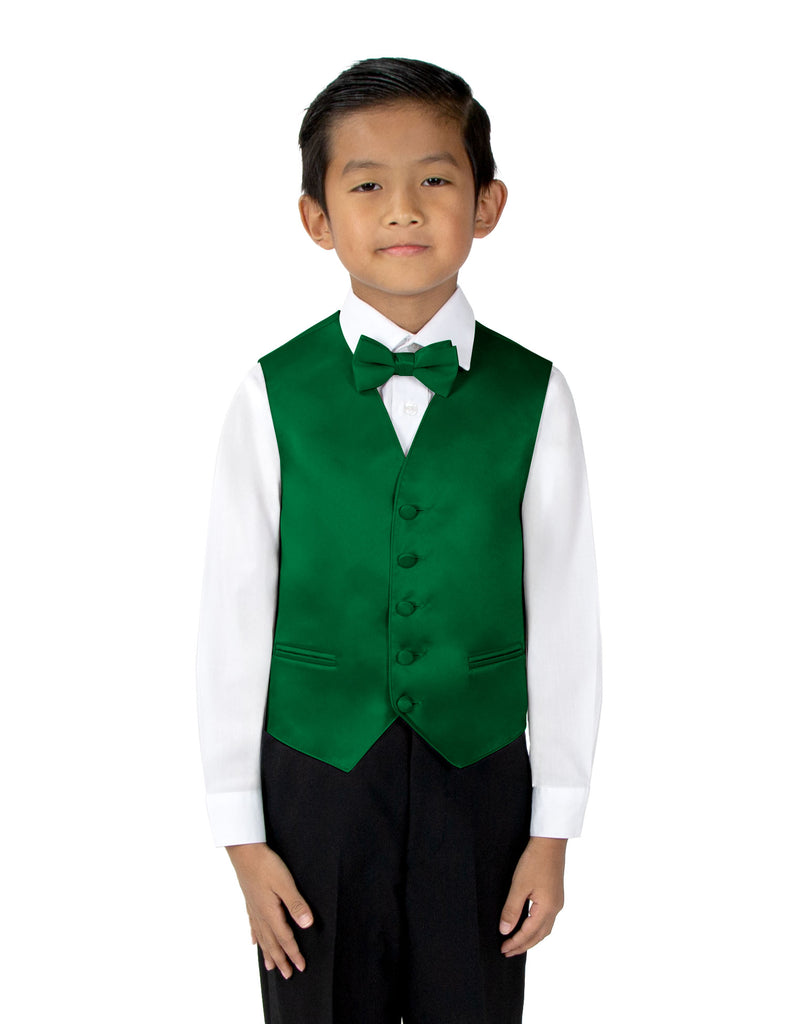 Boys' 4-Piece Satin Tuxedo Vest Set