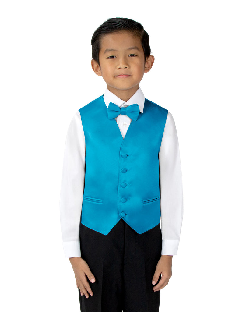 Boys' 4-Piece Satin Tuxedo Vest Set