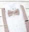 Boy's Mottled Linen Suspenders and Bow Tie Set