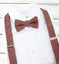 Boy's Mottled Linen Suspenders and Bow Tie Set