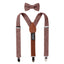 Boy's Mottled Linen Suspenders and Bow Tie Set