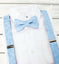 Boy's Mottled Linen Suspenders and Bow Tie Set