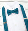 Boy's Mottled Linen Suspenders and Bow Tie Set