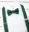 Boy's Mottled Linen Suspenders and Bow Tie Set