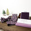 Men's Floral Necktie and Pocket Square Handkerchief Hanky Set, Purple (Color F20)