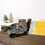Men's Floral Necktie and Pocket Square Handkerchief Hanky Set, Black Mustard (Color F41)