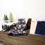 Men's Cotton Floral Bow Tie and Handkerchief Set, Navy Blush Pink (Color F59)