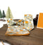 Boys' Cotton Floral Print Pocket Square, Taupe Khaki (Color F74)