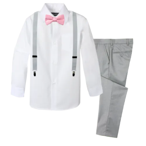 Boys' 4-Piece Customizable Suspenders Outfit - Customer's Product with price 52.95 ID YS-TEX7bbesyoSukXNuI6hjw