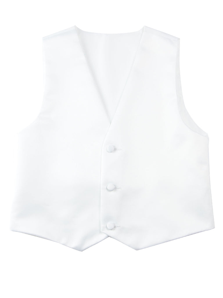 Boys' White Top and Black Pants  Modern Fit Tuxedo Set without Tail