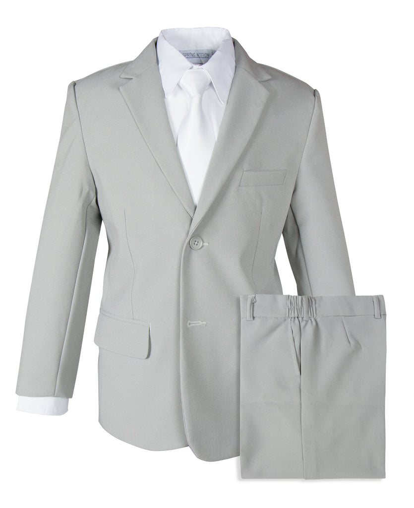 Boys' Grey 2-Piece Suit Set