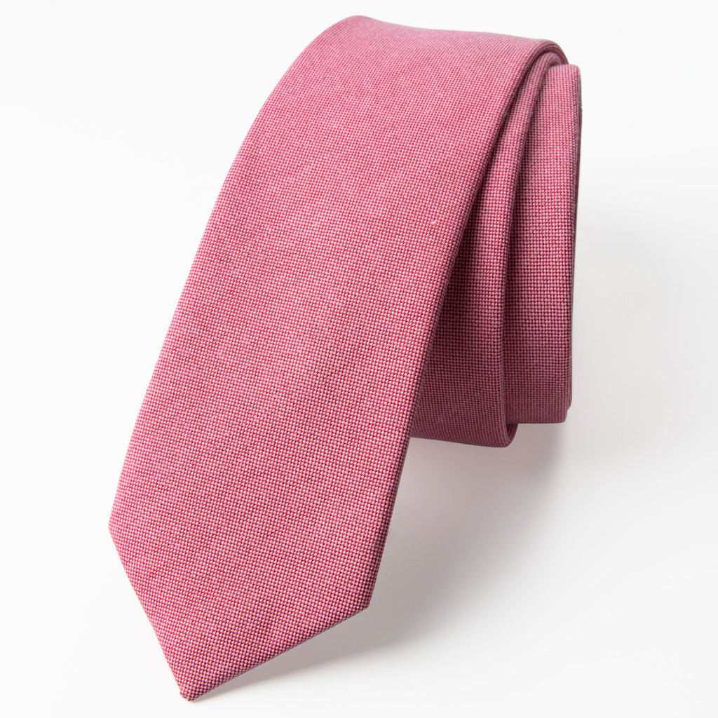 Men's Solid Color Chambray Cotton Skinny Tie