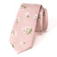 Men's Cotton Printed Floral Skinny Tie, Blush Pink/White (Color F13)