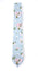 Men's Cotton Printed Floral Skinny Tie, Light Blue/Red (Color F19)