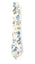 Men's Cotton Printed Floral Skinny Tie, Yellow/Blue/Sage (Color F24)