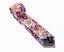 Men's Cotton Printed Floral Skinny Tie, Blue/Red (Color F30)