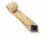 Men's Cotton Printed Floral Skinny Tie, Mustard (Color F32)