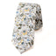 Men's Cotton Printed Floral Skinny Tie, Gold Metallic (Color F44)