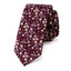 Men's Cotton Printed Floral Skinny Tie, Wine (Color F47)