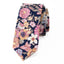 Men's Cotton Printed Floral Skinny Tie, Quartz (Color F52)
