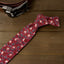 Men's Cotton Printed Floral Skinny Tie, Rust (Color F56)
