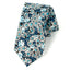 Men's Cotton Printed Floral Skinny Tie, Blue (Color F58)
