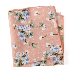 Boys' Cotton Floral Print Pocket Square, Light Pink (Color F18)