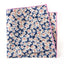 Men's Cotton Floral Print Pocket Square, Blue/Pink (Color F28)