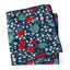 Men's Cotton Floral Print Pocket Square, Blue/Red (Color F42)