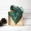 Men's Cotton Floral Print Pocket Square, Juniper (Color F51)