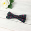 Men's Cotton Floral Print Bow Tie, Navy (Color F12)