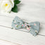 Men's Cotton Floral Print Bow Tie, Light Blue (Color F19)