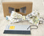 Men's Floral Cotton Suspenders and Bow Tie Set, Sage Yellow (Color F24)