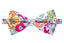 Men's Cotton Floral Print Bow Tie, Blue/Red (Color F30)