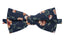 Men's Cotton Floral Print Bow Tie, Navy/Orange (Color F35)